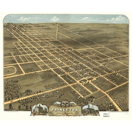 Historic Panoramic View - Princeton Illinois - Ruger 1870 - Vintage Wall Art