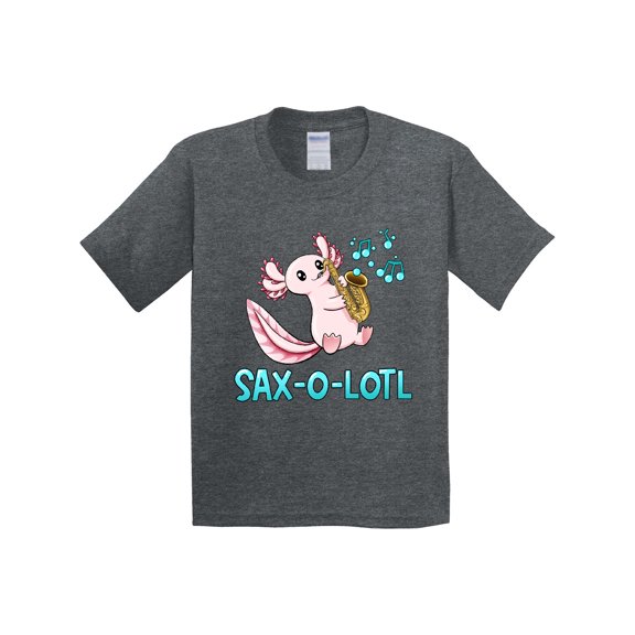 Inktastic Sax-o-lotl Axolotl with Saxophone Youth T-Shirt