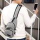 thumbnail image 5 of Bolsa de pecho para hombres con orificio para USB y auriculares, mochila multifuncional - gris, 5 of 6