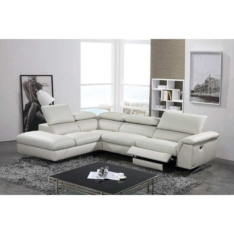 Modern Light Grey Eco Leather Sectional