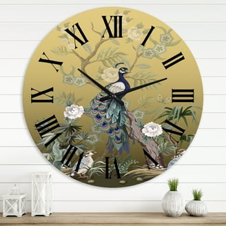 Gunes Islamic Wall Clock - Gold & White Oval Clock With Allah Arabic Calligraphy