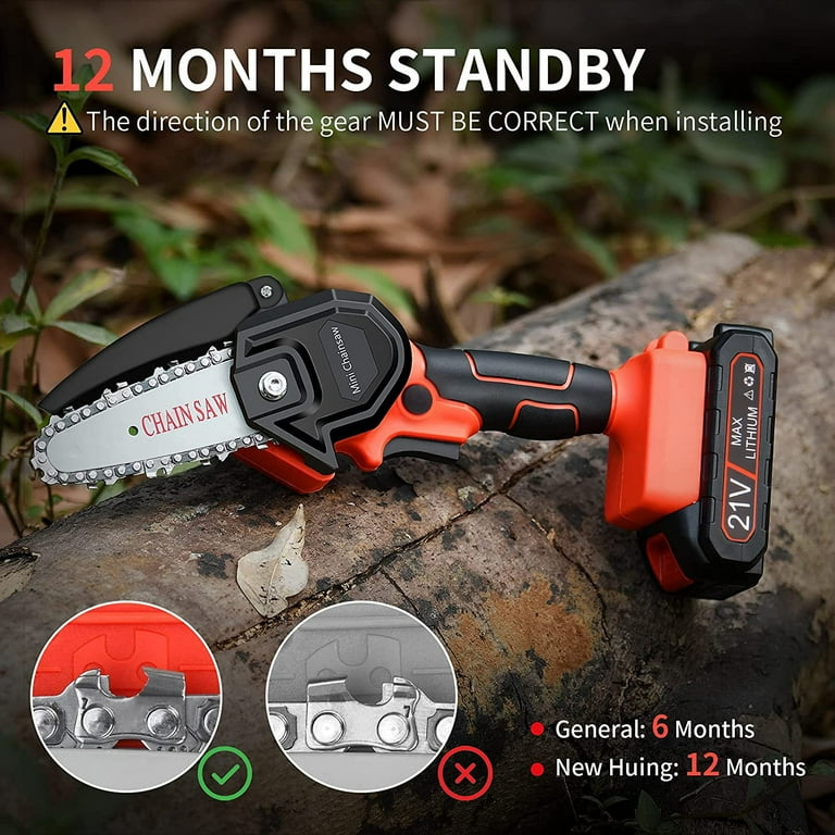Mini Cordless Chainsaw Kit Upgraded 4 One Hand Handheld Electric Portable Chainsaw 21V Rechargeable Battery Operated for Tree Trimming and Branch Wood Cutting by Walmart