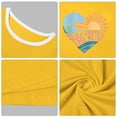 thumbnail image 5 of Tees Tops For Women T-Shirts Color Block Graphic Short Sleeve Beach Summer Layer Clothes Yellow S, 5 of 6