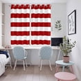 thumbnail image 5 of Red Stripes Kitchen Curtains 72 Inch Length, Simple Red White Texture Grommet Top Bedroom Living Room Curtains, Light Filtering Cafe Curtain Drapes 2 Panels Set 104''x72'', 5 of 9