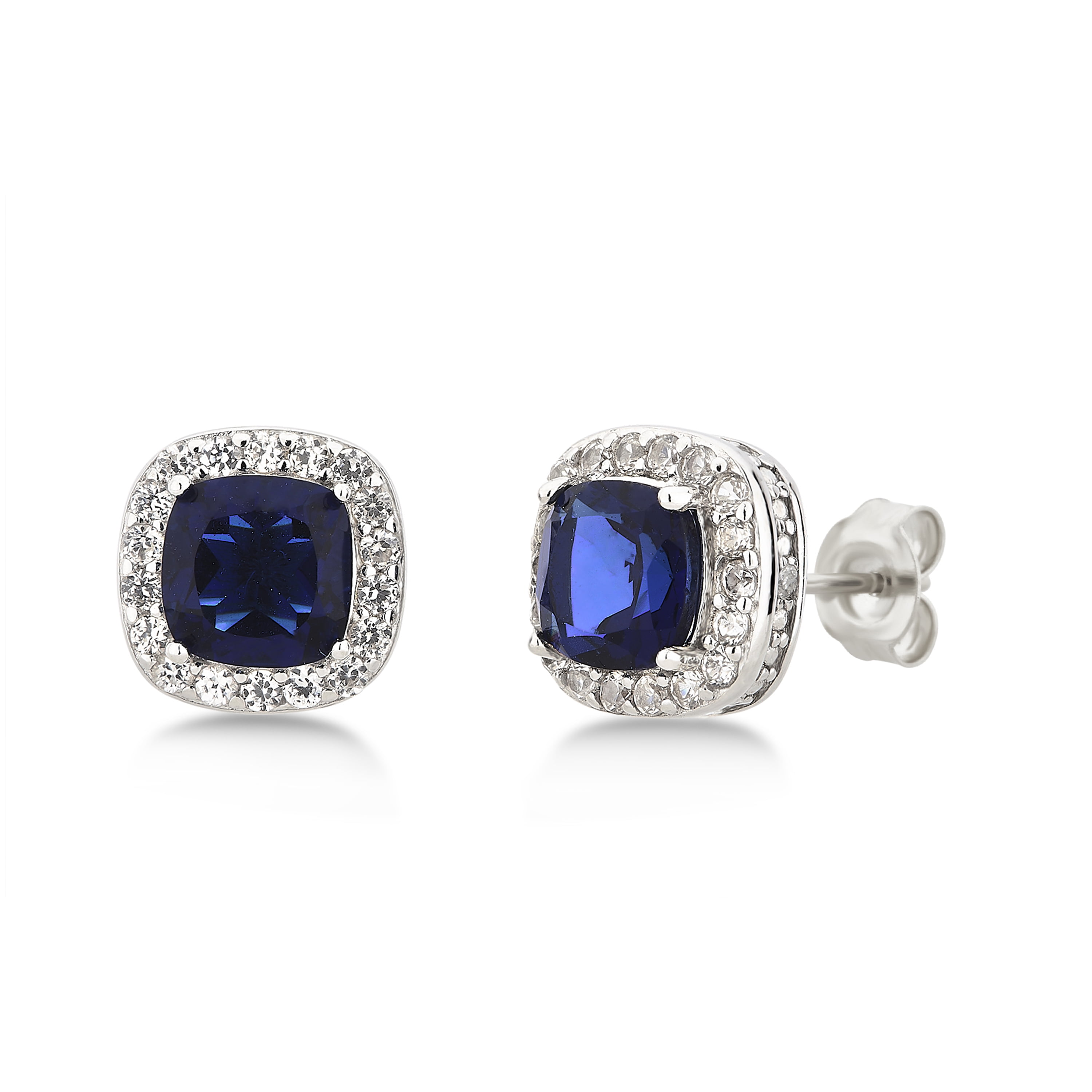 Diamond accent, Created Blue Sapphire & White Sapphire Sterling Silver 3 Piece Jewelry Set