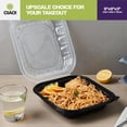 thumbnail image 5 of CIAO! 9"x9"x3" Polypropylene Black bottom with Clear Lid Hinged Container 1 Compartment Take Out Container, Microwavable, Recyclable and Reusable, (Case of 150), 5 of 9