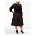 thumbnail image 2 of JESSICA HOWARD Womens Black 3/4 Sleeve Off Shoulder Below The Knee Evening Fit + Flare Dress Plus 18W, 2 of 2