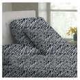 thumbnail image 2 of Split Head Bed Sheet Set King 4 Pcs - Adjustable Split-King Size Zebra Print % Cotton Sheets 400-Thread-Count - Split Head Sheets - Split Down 34 inches from The top, 2 of 6