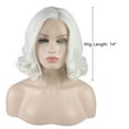thumbnail image 2 of Unique Bargains 1pcs Lace Front Wigs for Women 14" White Medium Long Body Wave  with Wig Cap, 2 of 7