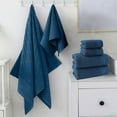 thumbnail image 2 of Bxaolu Bath Towel Set, Cotton Bathroom Towels, Soft and Absorbent, 4 Piece Towel Set Include 2 Bath Towels, 2 Washcloths, Blue, 2 of 7