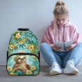 thumbnail image 2 of Yuyamidu Cute Sloth School Bag for Girls Boys Portable Backpack Middle School Book Bags with 2 Side Pockets Large Capacity Daypack School Supplies, 2 of 7