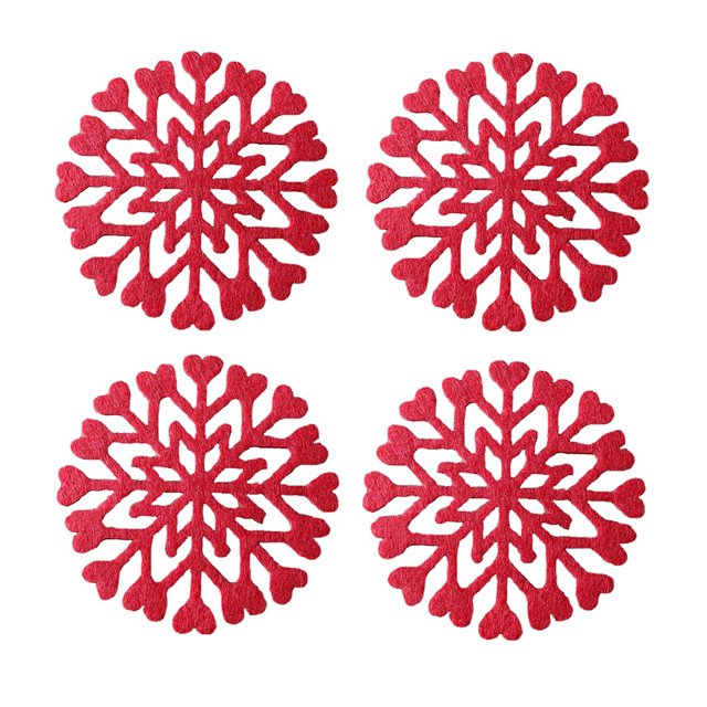 Posavasos de Navidad Ounissouiy 4 Piezas Decoración de Hotel para el Hogar Copos de Nieve