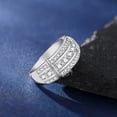 thumbnail image 5 of SFTING Men Wedding Band Engagement Men Rings Round Cut 5A CZ Silver 18K Plated Promise Band for Him Size 11, 5 of 8