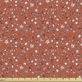 thumbnail image 1 of Floral Fabric by the Yard Upholstery, Minimal Themed Abstract Various Monochromatic Flowers Composition, Decorative Fabric for DIY and Home Accents, Rust Charcoal Grey and White by Ambesonne, 1 of 5