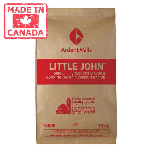 Ardent Mills Quick Cooking Rolled Oats, Bag, Little John | 10KG/Unit, 1 Unit/Case