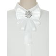 thumbnail image 4 of INSPIRE CHIC Women's Bowknot Brooch Shirt Bow Tie Rhinestone Blouses Neck Tie Breastpin White One Size, 4 of 4
