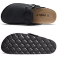 thumbnail image 4 of Comwarm Vegan Leather Clogs for Womens Mens, Cork Footbed Potato Slip On shoes for Women with Arch Support, Black, 4 of 6
