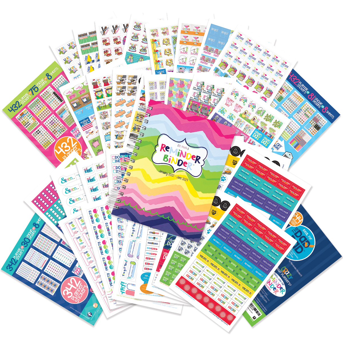 Reminder Binder® 2024-2025 Planner; 18-month Calendar with Budget Planner  Stickers (Ribbons) 