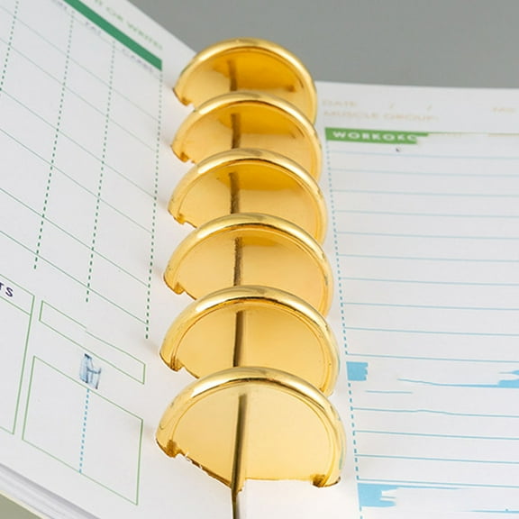 OUNONA  50 Pcs Disbound Expansion Disc Plastic Binding Discs Office Golden