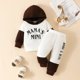 thumbnail image 5 of Gibobby Conjunto deportivo para niños Bebé Otoño Invierno Con Capucha Manga Larga Letras MAMA Is MINI Fleece Pantsuits Ocio Fleece In Infants(Café,6-9 Meses), 5 of 5