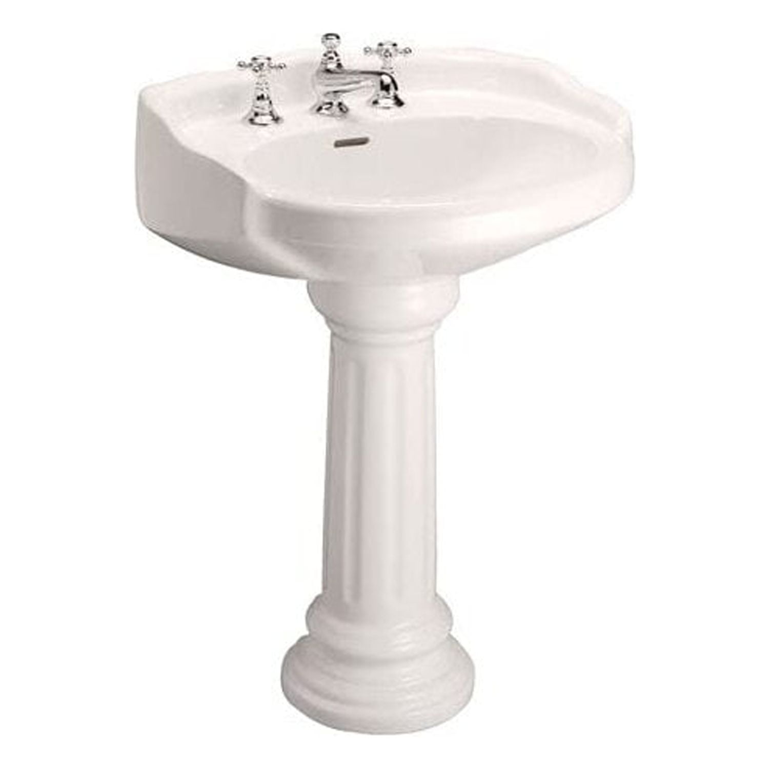 Barclay 3-658BQ Vicki Vitreous China Pedestal Lavatory w/ 8" Widespread Bisque