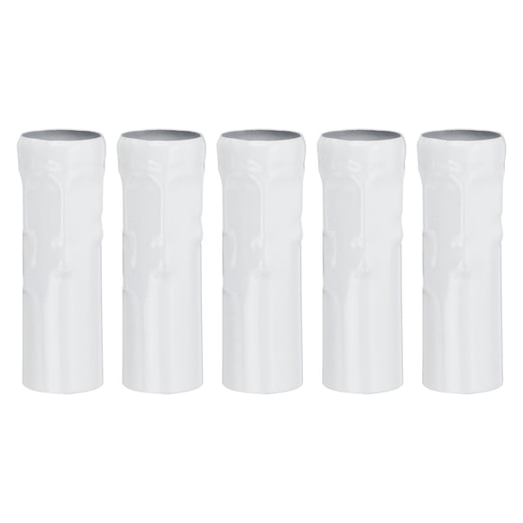 Cubiertas de vela de 3.15" de altura Uxcell, 5 piezas de mangas de portalámparas de metal E14 con accesorios de base de candelabro para lámparas de luz DIY, Blanco