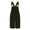 thumbnail image 5 of USNSM Mens Casual Bib Overall Shorts Lightweight Cotton Loose Fit Denim Jumpersuit Walkshort Pockets Rompers Green L, 5 of 7