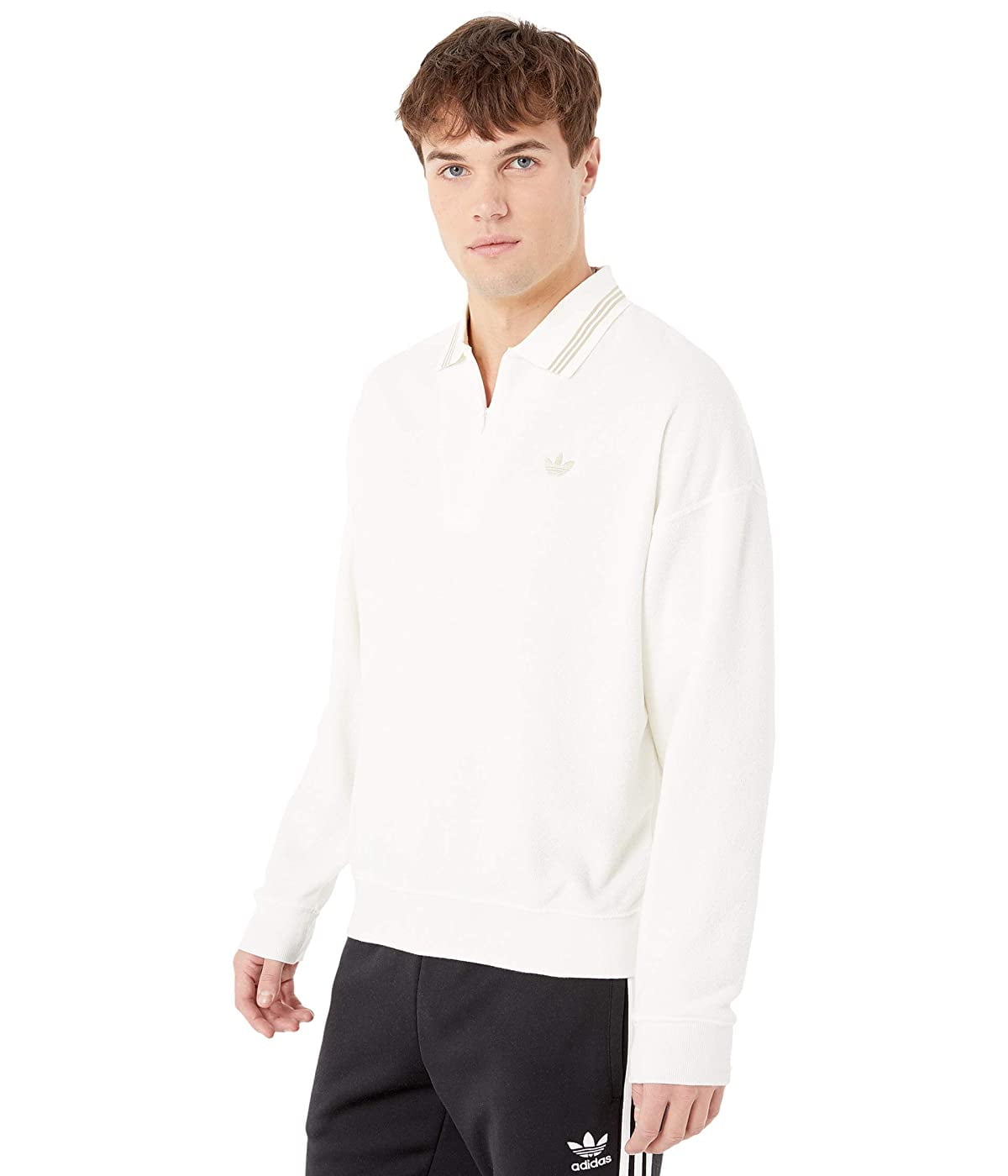 Adidas bouclette polo sweatshirt sales