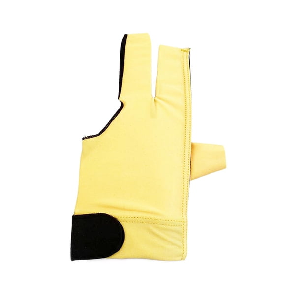 Guante de billar de tres dedos, antideslizante, para entrenamiento en gimnasio. Amarillo