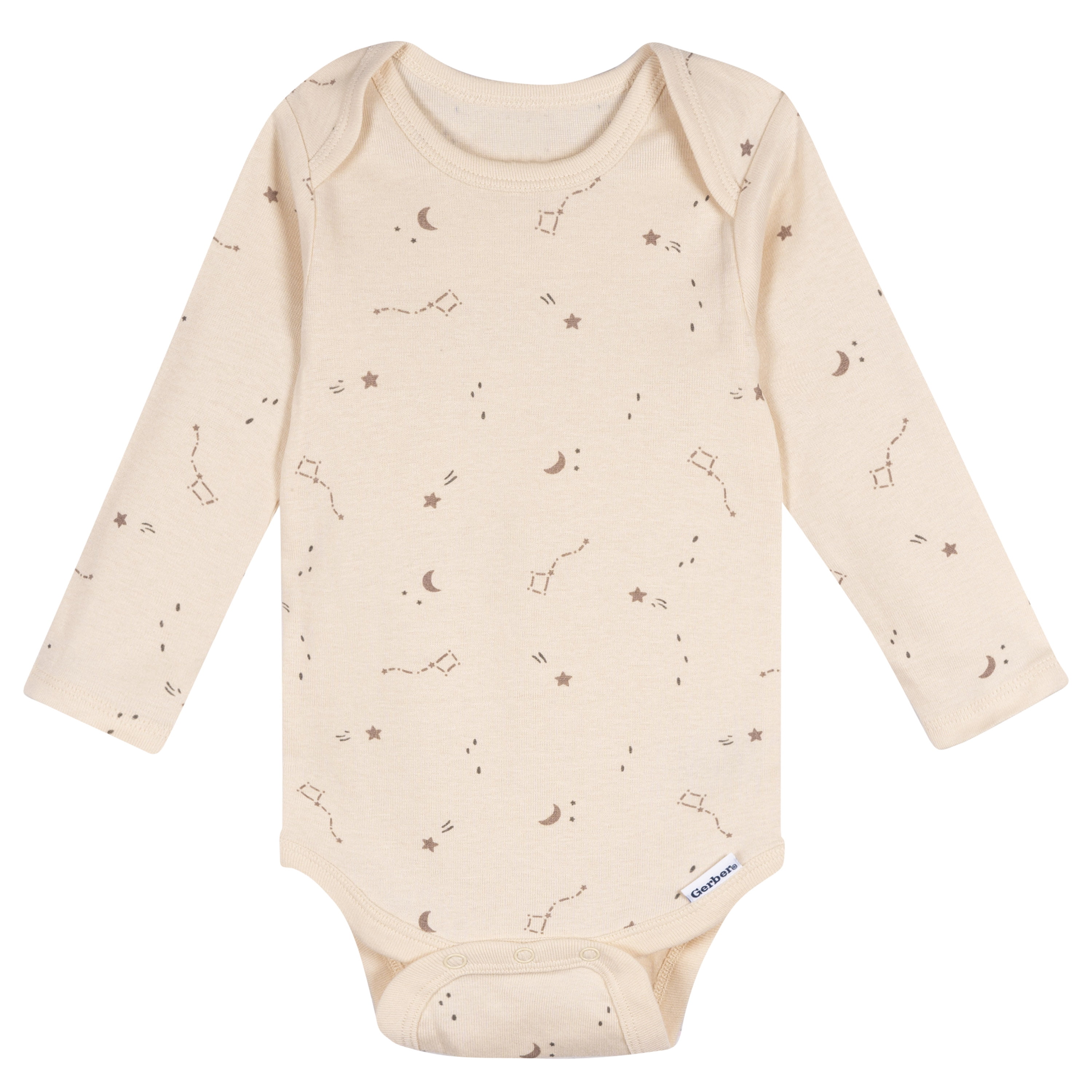Gerber Baby Neutral 5Pk Long Sleeve Onesies Sizes 0/3 Months - 12 Months