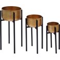 thumbnail image 2 of Renwil New Traditional Lebren 3 Piece Planter Set in Brass and Black, 2 of 3