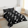 thumbnail image 3 of Manfei Valentine's Day 3-Piece Full Size Comforter Sets for Women Female Men,Black White Love Heart Print Bedding Comforter Set,Graffiti Splash Lightweight Bedding Sets,Breathable Home Decor, 3 of 8