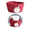thumbnail image 4 of Cesta de almacenamiento tejida a mano Gloria Organizador de juguetes Pingüino rojo vino 16x9cm, 4 of 9