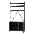 thumbnail image 1 of Coat Rack, Metal Panel Entryway Hall Tree,Shoe Storage, Entryway Bench, Removable Hooks, 1 of 9