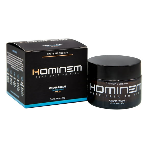 HOMINEM Crema Facial Cooling Effect Hombre, 45 g, Vitamina C, Dawnergy™, Cafeína, Mentol y Ácido Hialurónico, Hidratación Refrescante y Antifatiga