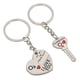 thumbnail image 1 of Par de llaveros de San Valentín: llavero con forma de corazón y aro para enamorados. Llaveros para parejas, para novios, novias, él y ella., 1 of 3