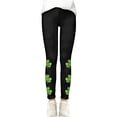 thumbnail image 6 of Tisuna Girls St Patricks Day Leggings Child Cartoon Print Elastic Waist Tight Leg Yoga Pants Fashion Stretchy Little Girls Play Holiday Festive Outfits Black Size 3-4 Years, 6 of 6