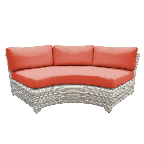 TKC Fairmont Curved Armless Patio Sofa in Orange