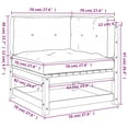 thumbnail image 3 of vidaXL Patio Sofa Corner with Cushions Solid Wood Pine, 3 of 9