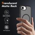 thumbnail image 2 of For iPhone 17e Case / iPhone 16e Case, 360° Rugged Protective Shell with Screen Protector, Heavy Duty Shockproof Case Matte Translucent Compatible with Magsafe, Black, 2 of 6