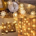 thumbnail image 3 of Flower String Lights Battery Operated, 158" Lotus Flower Fairy Lights with Auto Timer 8 Modes, Soft Rubber Flowers String Lights Waterproof for Kids' Room Garden Patio Décor (Warm White), 3 of 7