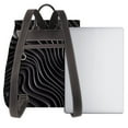 thumbnail image 3 of Sikiie Abstract Black And White Waves Women Genuine Leather Backpack Fashion Rucksack Daypack Leather Casual Travel Backpacks for Women, 3 of 4