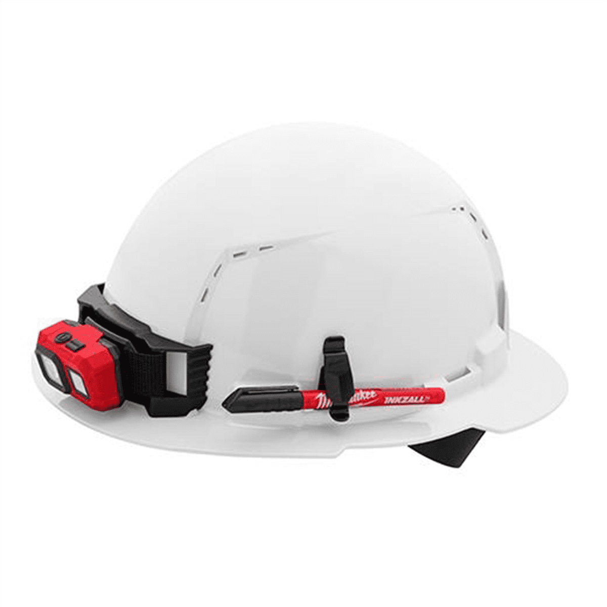 Milwaukee Tool BOLT White Full Brim Vented Hard Hat w/4pt Ratcheting Suspension (USA) - Type 1, Class C