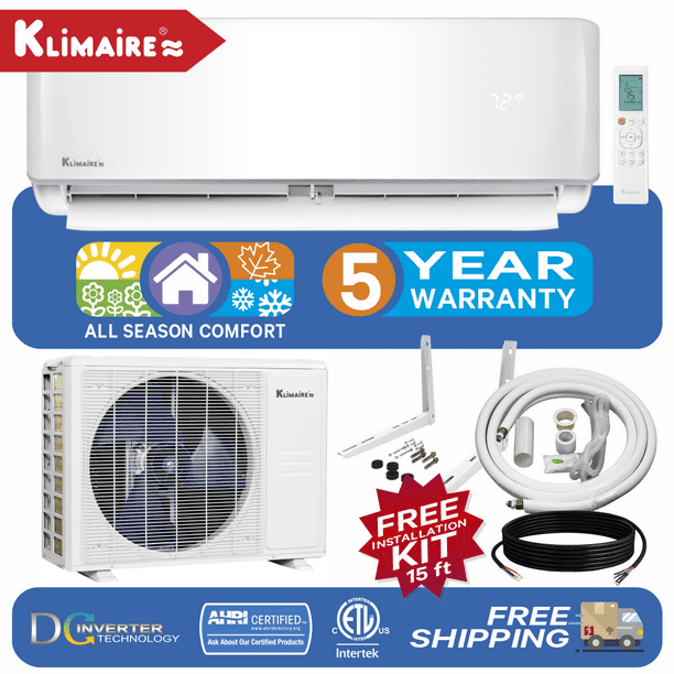 Klimaire 24,000 BTU 18.5 SEER Ductless MiniSplit Inverter Air