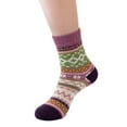 thumbnail image 5 of IWRICH 5 Pairs Women's Vintage Winter Soft Warm Thick Cold Knit Wool Mid Calf Tube Socks Multicolour, 5 of 9