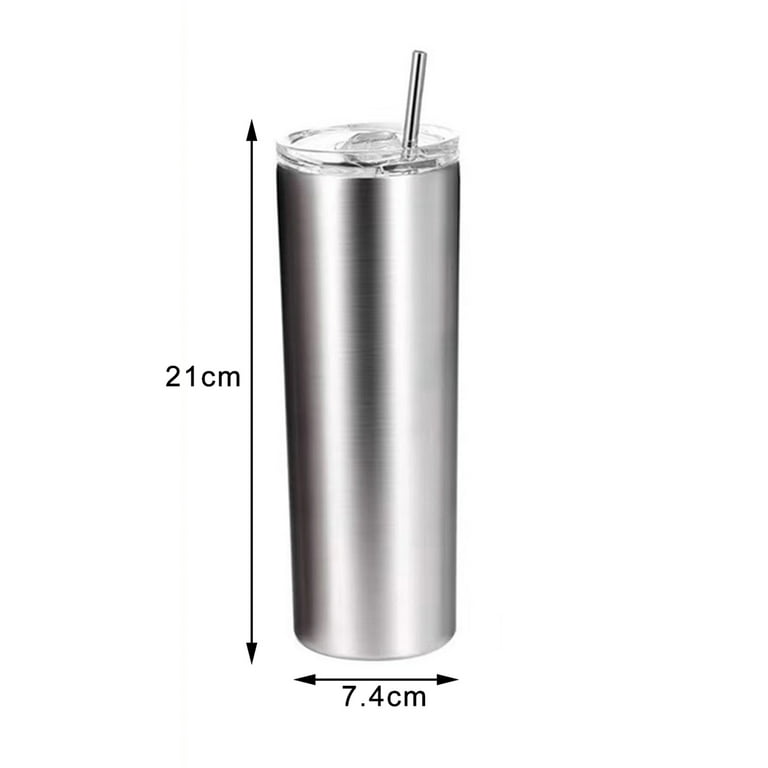 Earth Drinkware Skinny Tumblers (4 Pack) - 20oz Stainless Steel Double Wall Insulated Tumblers with Lids and Straws | Skinny Travel Mug, Straw