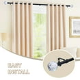 thumbnail image 3 of Curtain Rod Black Extendable Curtain Rod 48" to 120" Adjustable Curtain Rods Includes rods, ball finials, 3piece brackets, hardware kits, 3 of 8