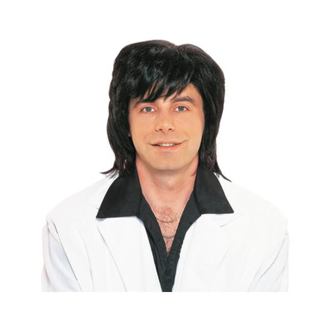 Wicked Wigs 812223011448 Men Shaggy Black Wig
