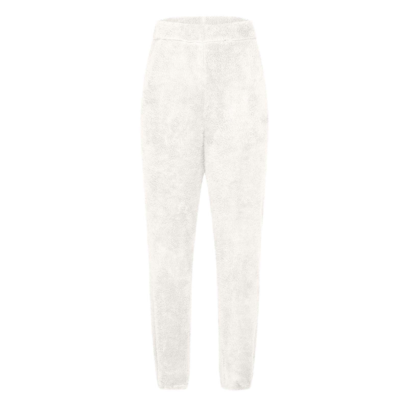 White fleece joggers sale
