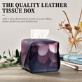 thumbnail image 4 of Purple Beautiful Flowers Tissue Box Cover Leather Square Rectangle Tissue Box Holder for Bathroom Living Room Desk Office Decor, 4 of 7